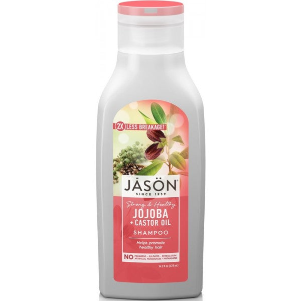 Jason - Strong & Healthy Jojoba + Castor Oil Shampoo 473ml - Medaid International