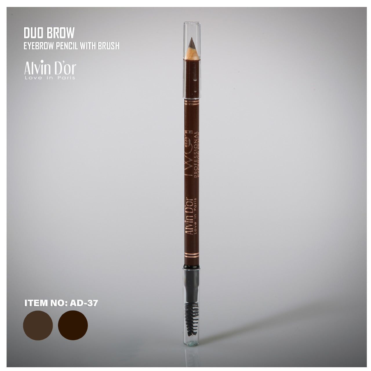 Alvin D'Or Ad-37 Premium Duo Brow - Eyebrow Pencil With Brush - Medaid International