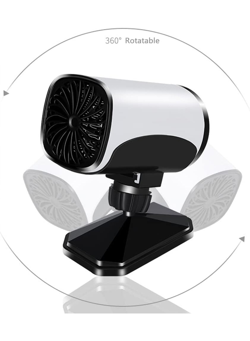 12V 150W Universal Portable Electronic Car Heater Fan 360° Rotatable Car Windshield Defogger - Medaid International