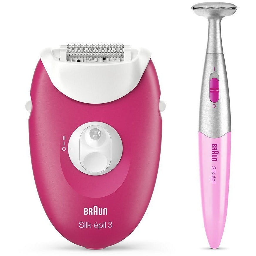 Braun SensoSmart 3 3-420 Epilator Raspberry Pink - Corded + 2 extras - Medaid