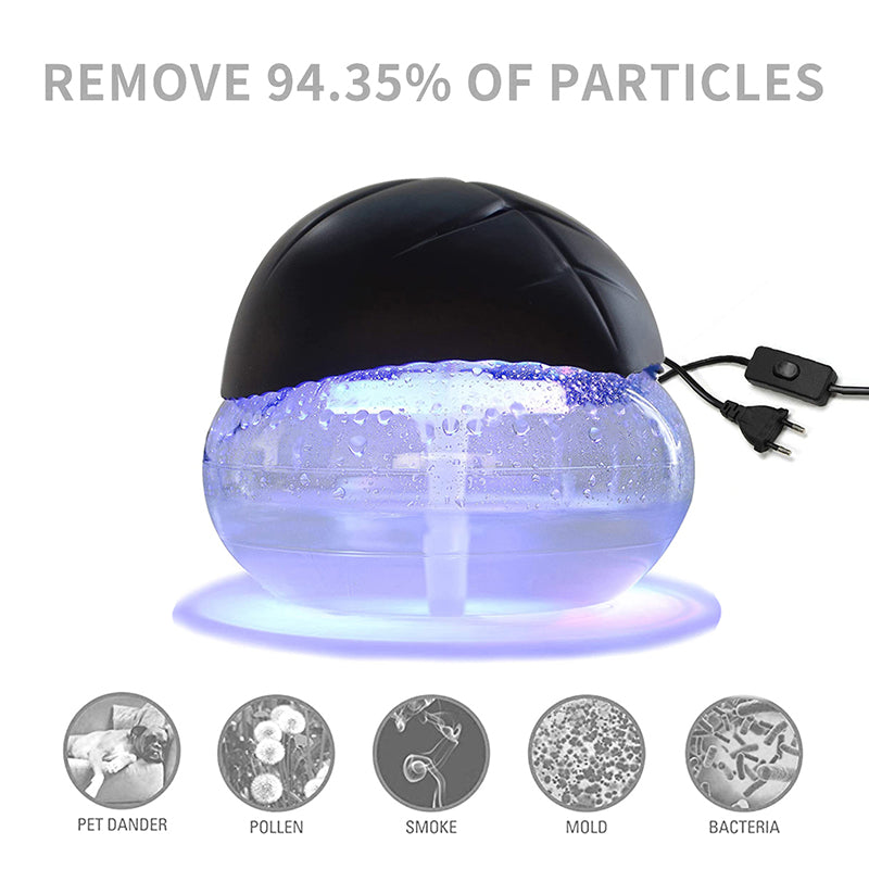 1800 ML Water Air Purifiers Humidifier Water Air Revitalizer Air Cleaner Air Freshener with 6 LED Color Changing Mood Light Black - Medaid International