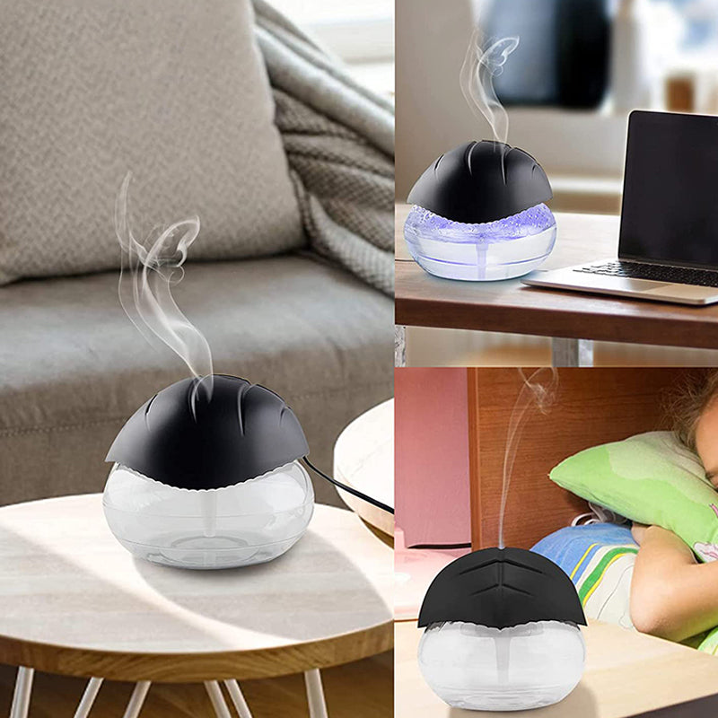 1800 ML Water Air Purifiers Humidifier Water Air Revitalizer Air Cleaner Air Freshener with 6 LED Color Changing Mood Light Black - Medaid International