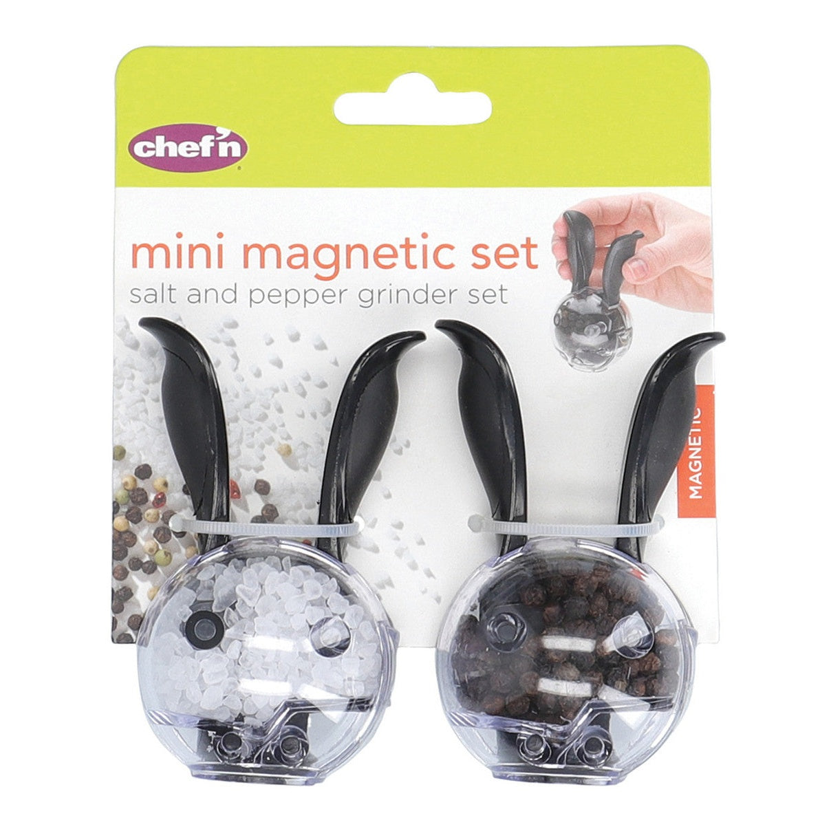 Chef'n Mini Magnetic PepperBall Salt and Pepper Grinder - Medaid International