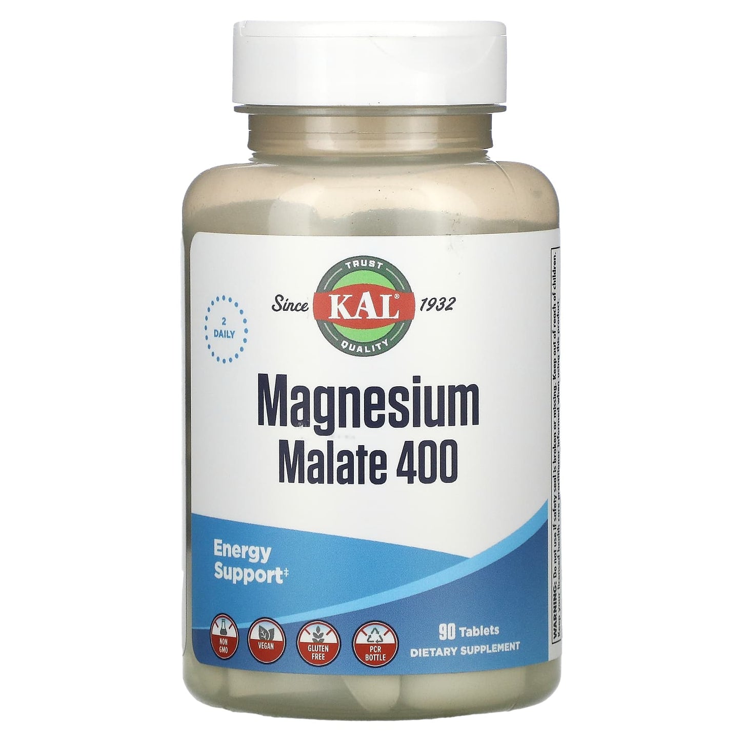 KAL, Magnesium Malate 400, 90 Tablets - Medaid International