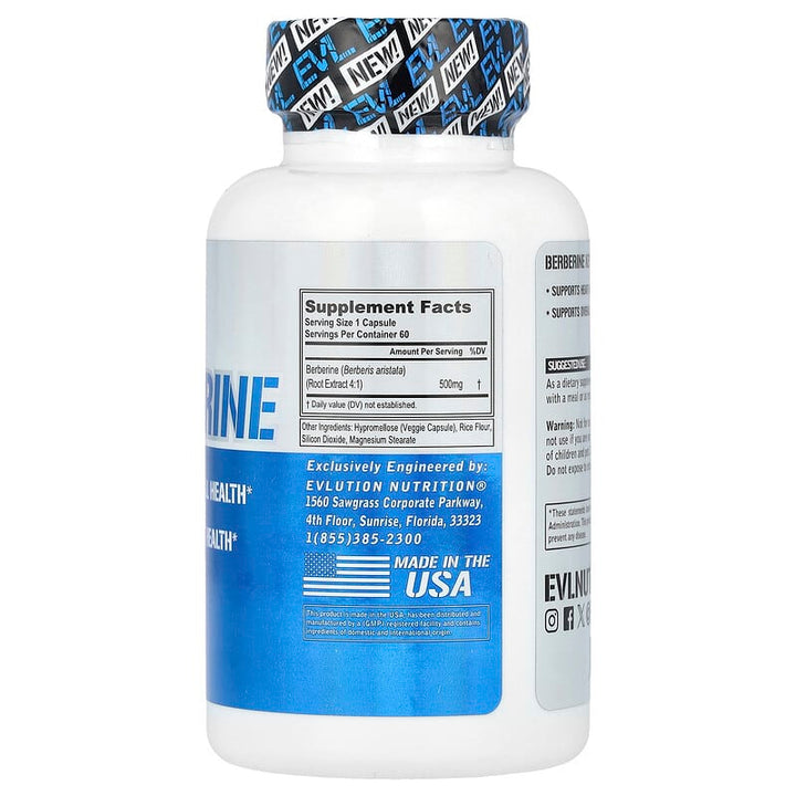 EVLution Nutrition, Berberine, 500 mg, 60 Veggie Capsules - Medaid International