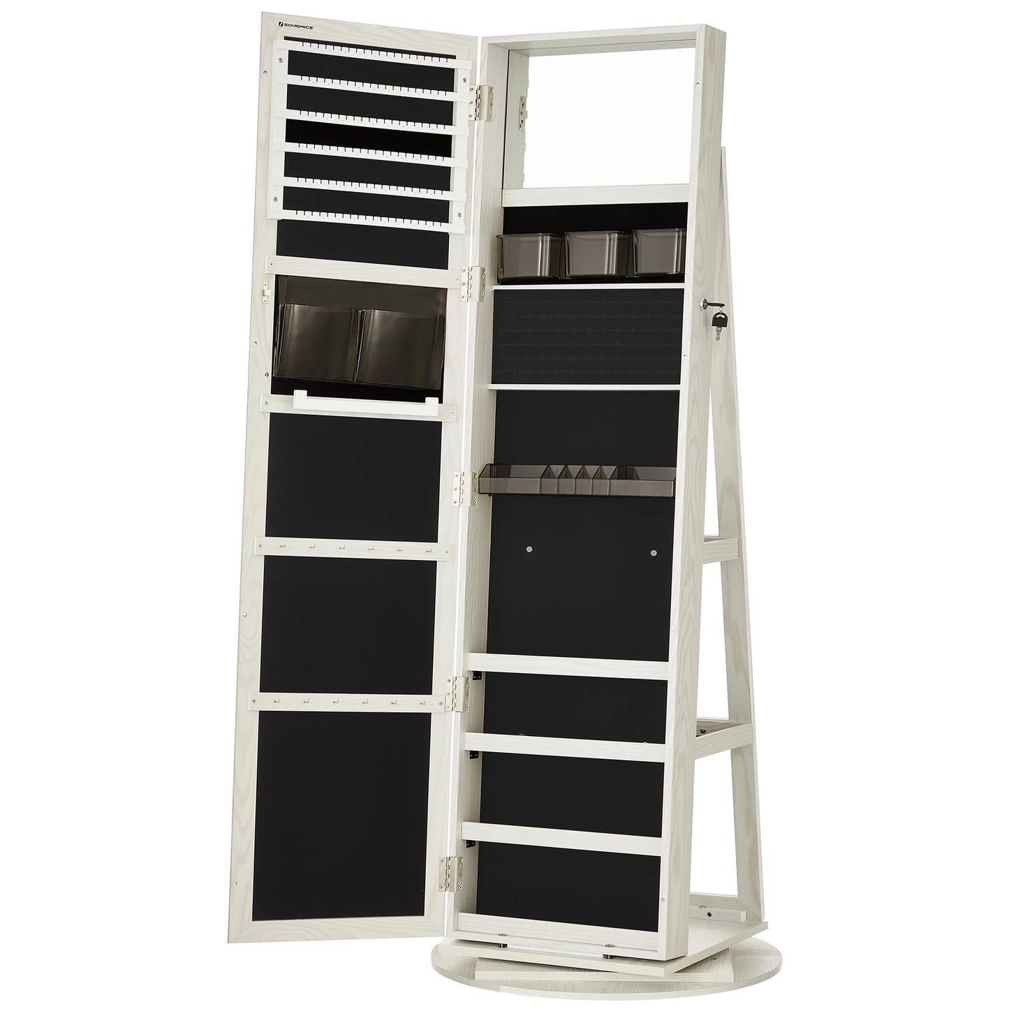 360° Swivel Lockable Jewelry Armoire Mirror