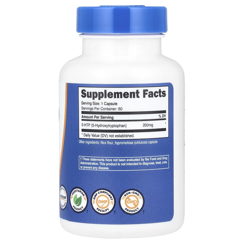 Nutricost, 5-HTP, 200 mg, 60 Capsules - Medaid International