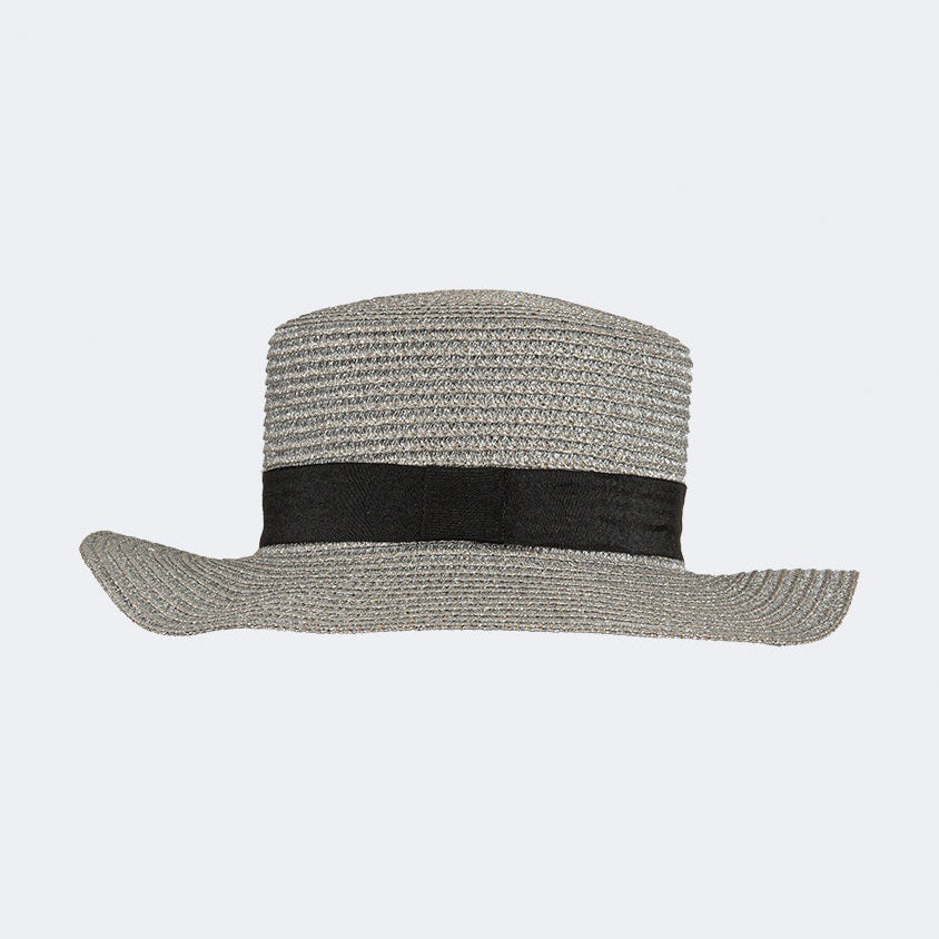 Oil And Gaz Stylish Women Beach Panama Hat Sliver/Black - Medaid International