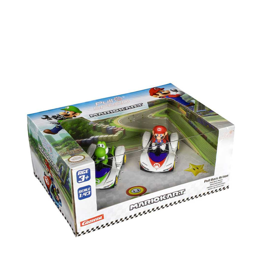 Super Mario PULL N SPEED KART P-WING TWINPACK By Carrera - Medaid International