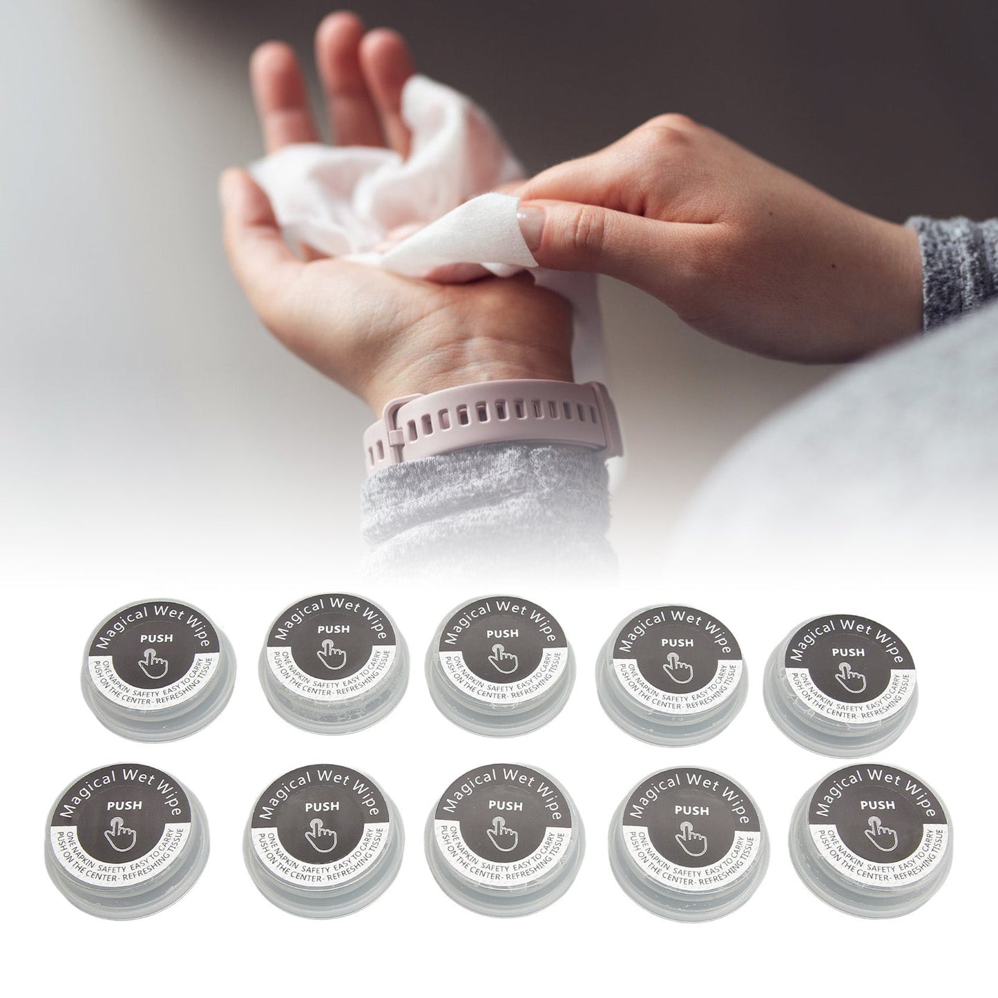 Compressed Wet Wipes, Portable wet wipes - Medaid International