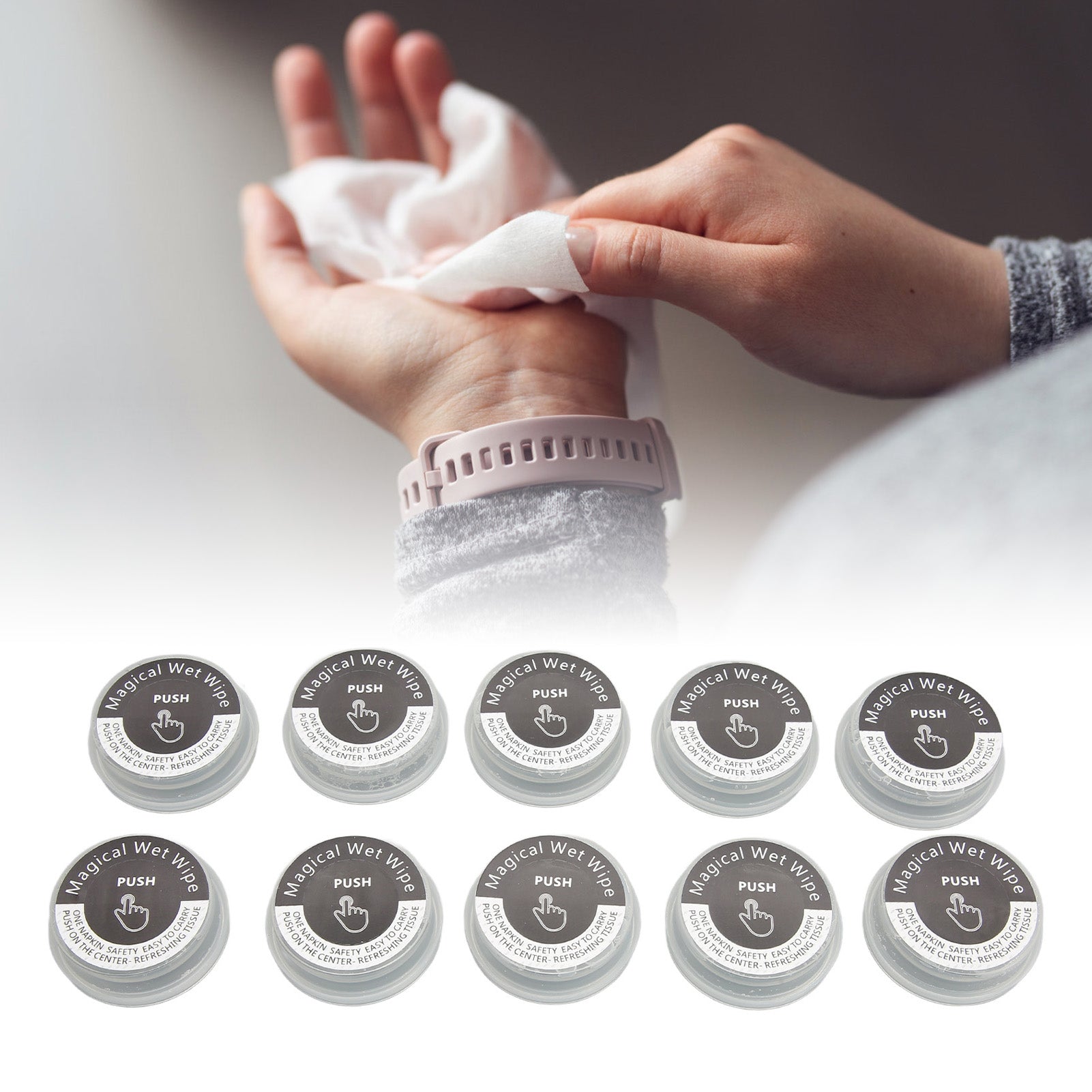 Compressed Wet Wipes, Portable wet wipes - Medaid International