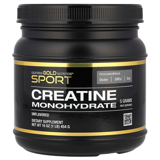 California Gold Nutrition, Sport, Creatine Monohydrate, Unflavored, 454 g - Medaid International