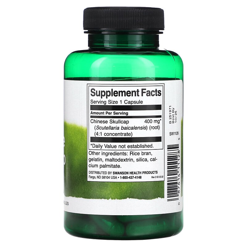 Swanson, Chinese Skullcap, 400 mg, 90 Capsules - Medaid International