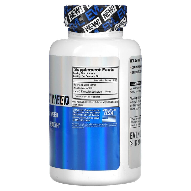 EVLution Nutrition, Horny Goat Weed, 500 mg , 60 Veggie Capsules - Medaid International