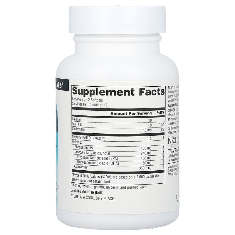Source Naturals, NKO (Neptune Krill Oil), 500 mg, 30 Softgels - Medaid International