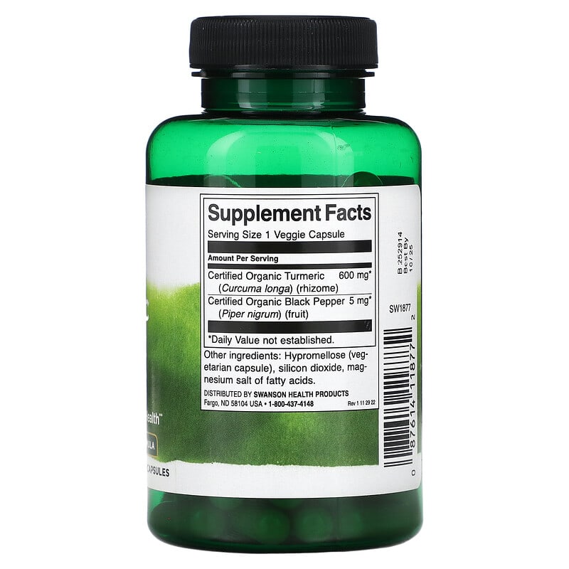 Swanson, Turmeric & Black Pepper, 90 Veggie Capsule - Medaid International