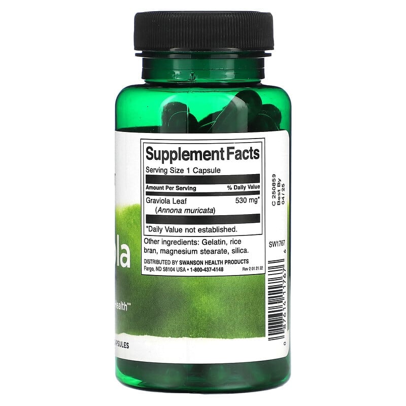 Swanson, Graviola, 530 mg, 60 Capsules - Medaid International