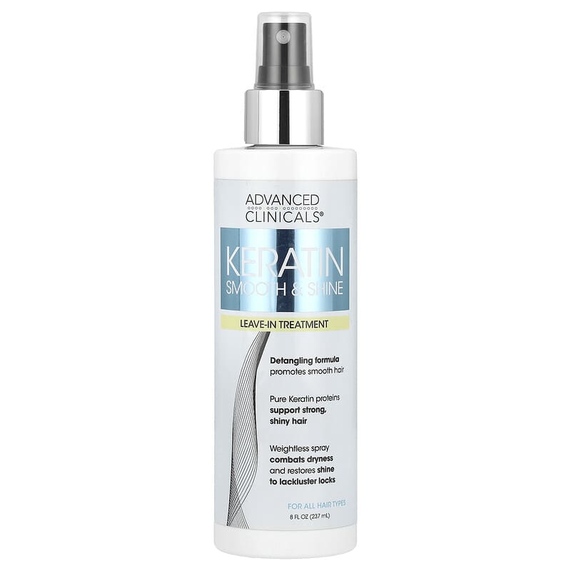 Advanced Clinicals, Keratin Smooth & Shine, Leave-In Treatment 237 ml - Medaid International