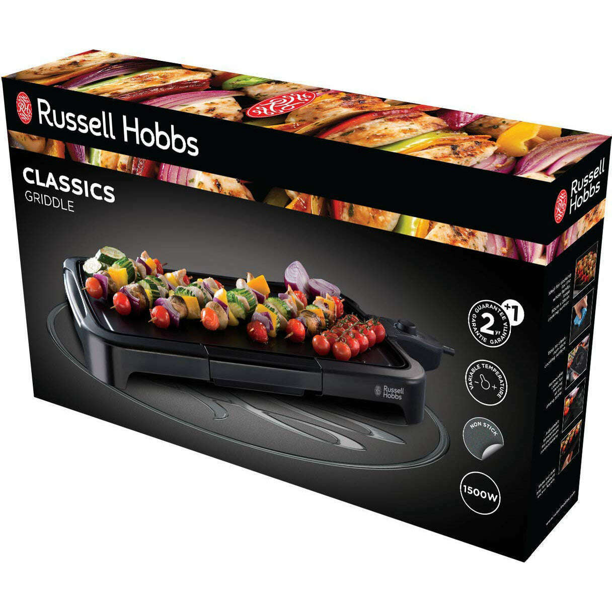 Large Classic Griddle, 1500W Black - Medaid International