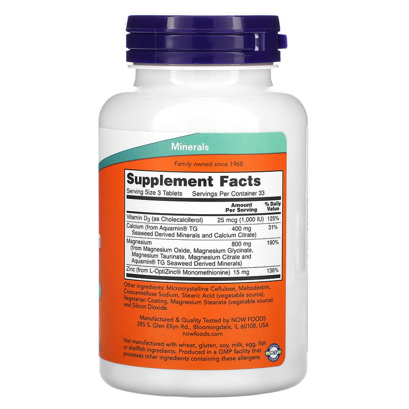 NOW Foods, Magnesium & Calcium, 100 Tablets - Medaid International