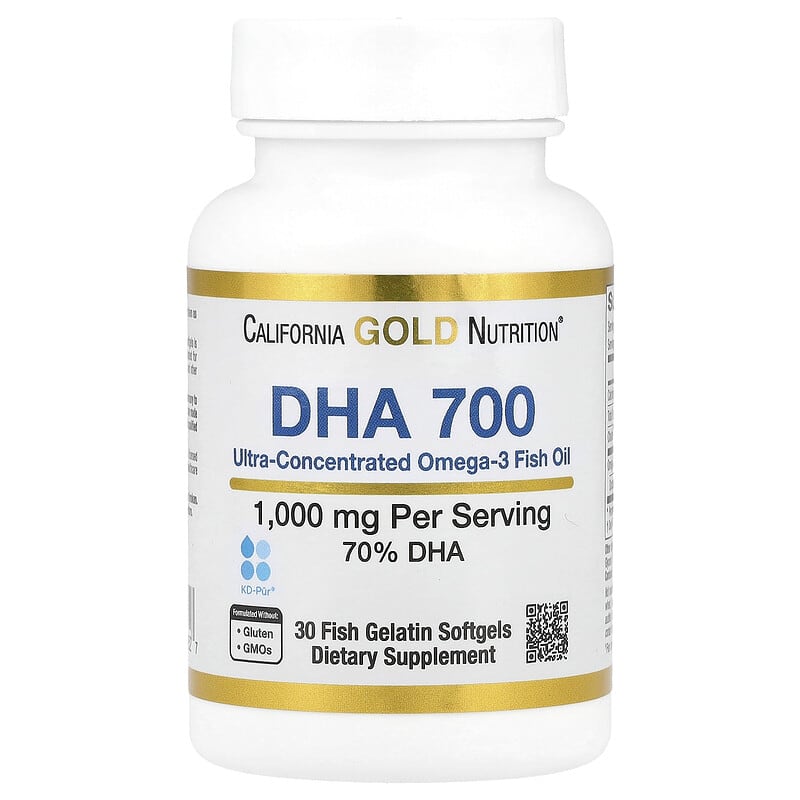 California Gold Nutrition, DHA 700 Fish Oil, Ultra-Concentrated, 1,000 mg, 30 Softgels - Medaid International