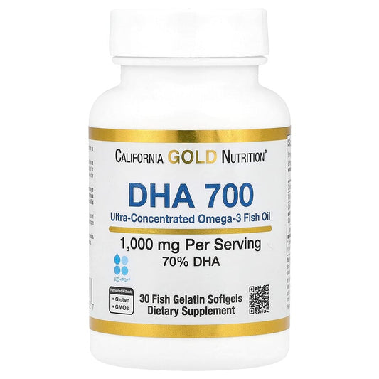 California Gold Nutrition, DHA 700 Fish Oil, Ultra-Concentrated, 1,000 mg, 30 Softgels - Medaid International