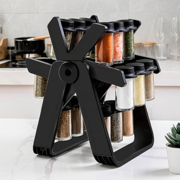 18 Jar Rotating Countertop Spice Racks Kitchen Shelf - Medaid International