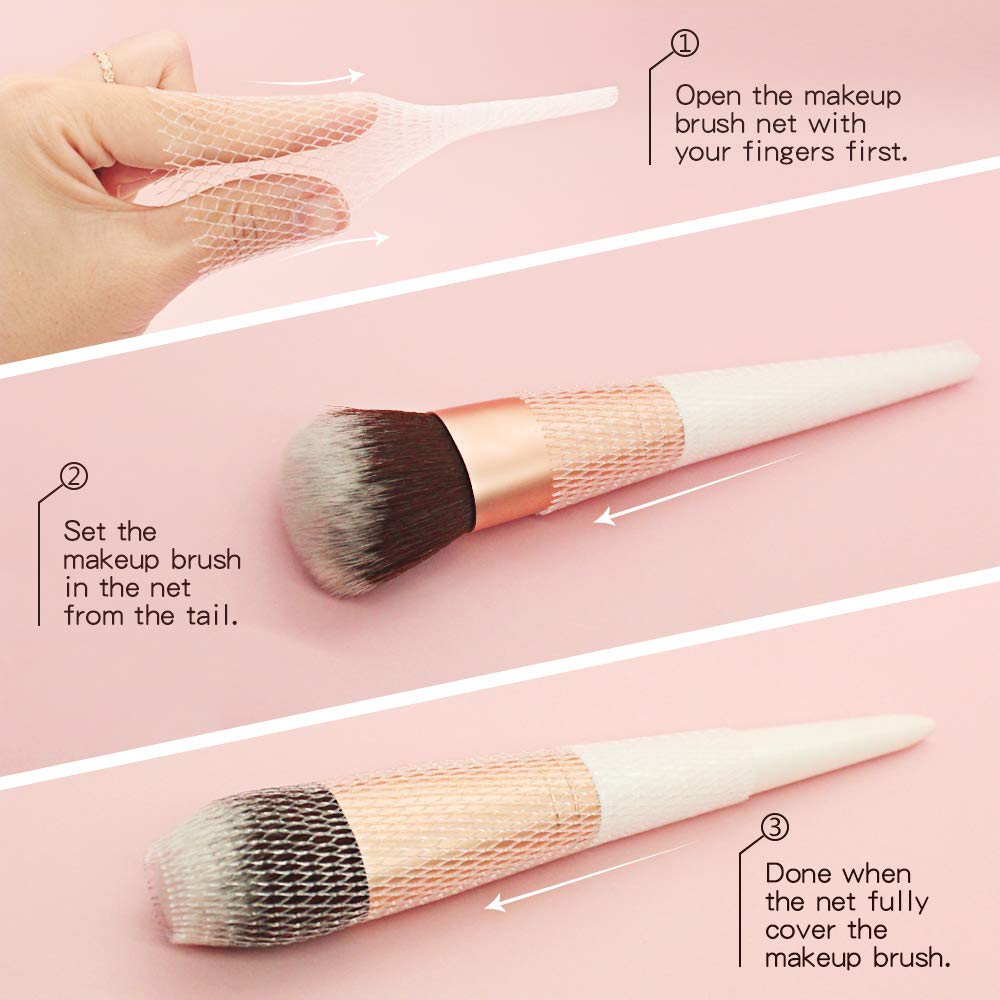 Makeup Brush Mesh Cover, Makeup Cosmetic Beauty Brushes Protector Set Reusable Expandable Mesh Cover - Medaid International