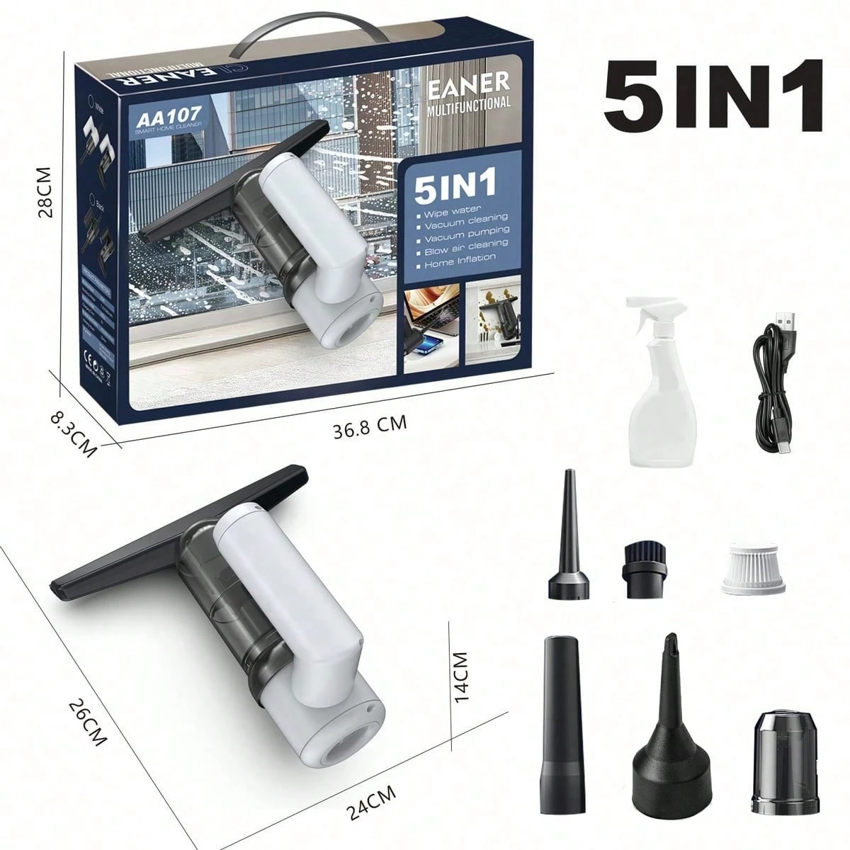 5 in 1 Cordless Window Vacuum Cleaner Set 2000mAh - Medaid International