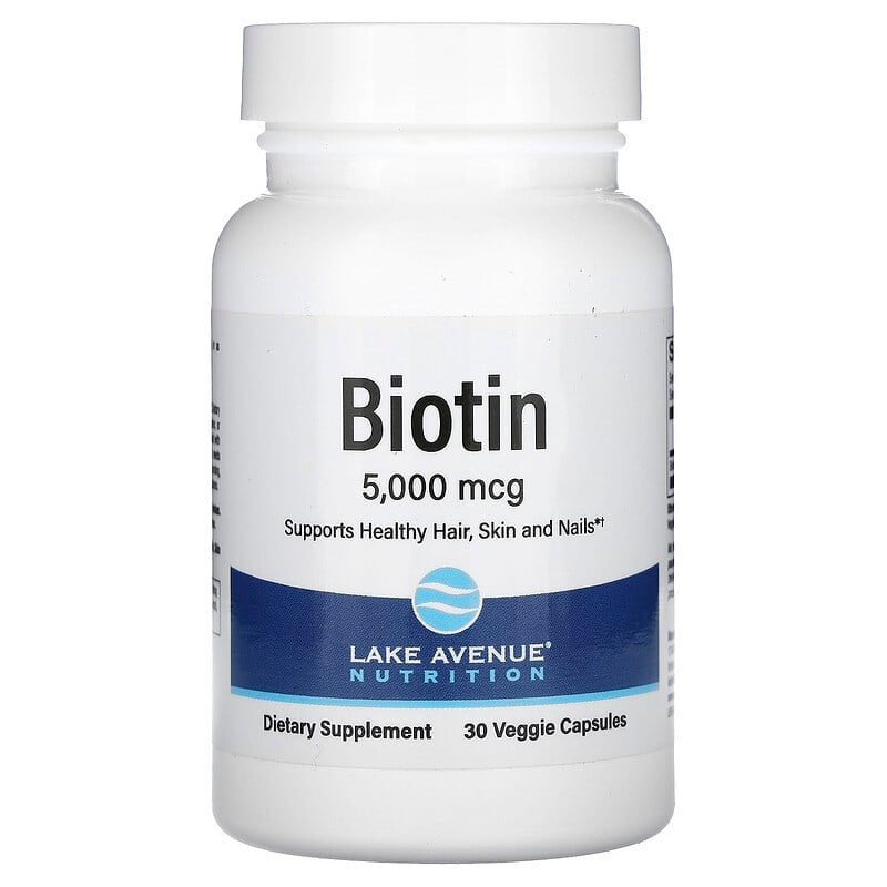 Lake Avenue Nutrition, Biotin, 5,000 mcg, 30 Veggie Capsules - Medaid International