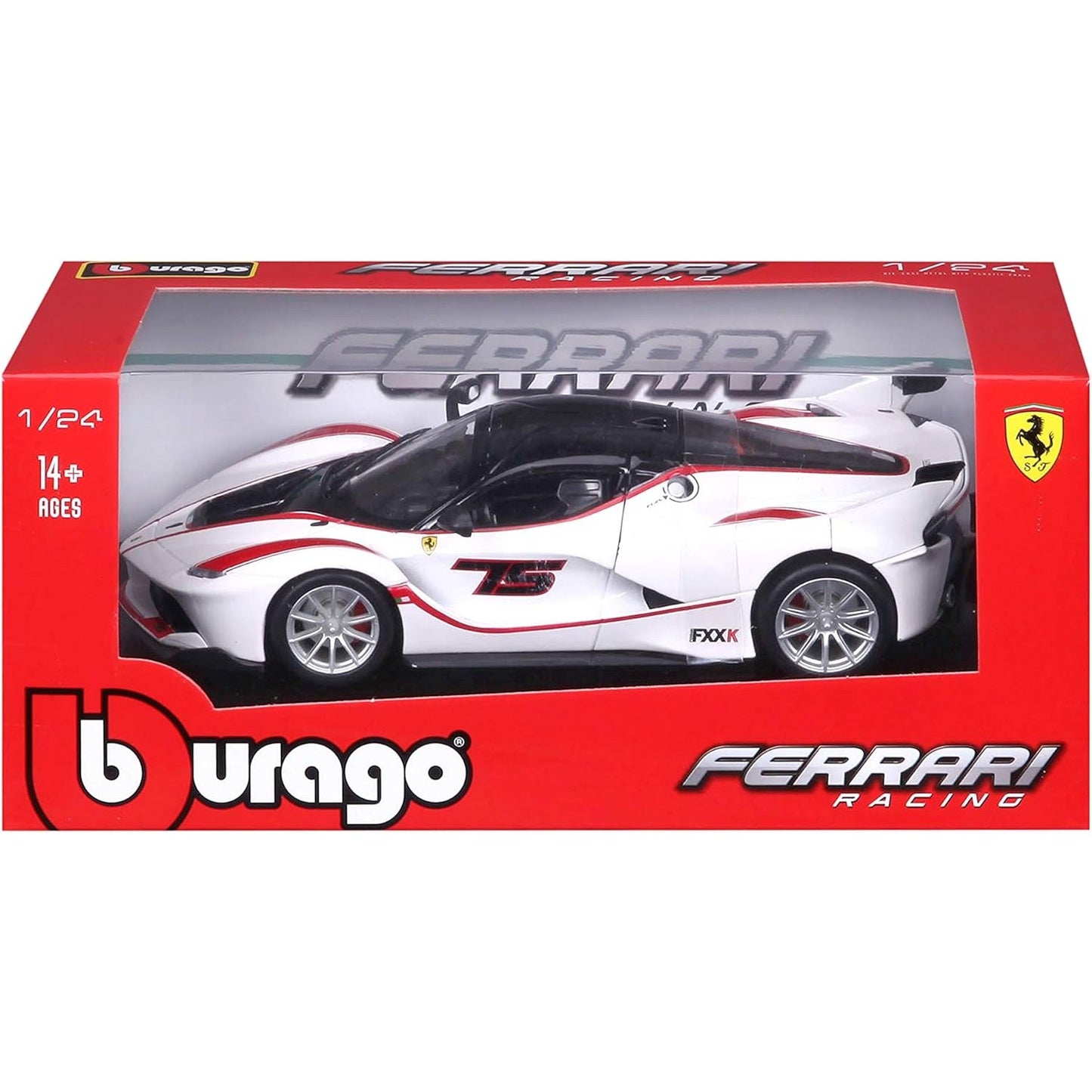 Ferrrari Fxx K (Red and White) - 1/24 FERRARI Racing Diecast Cars by Bburago - Medaid International