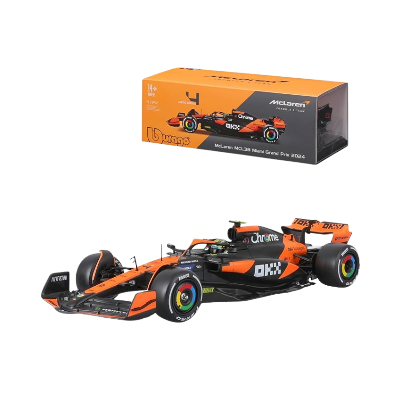 Mclaren 1:24 Formula (With Helmet & Plastic Stand) - Mclaren Team Mc Toys by Bburago - Medaid International