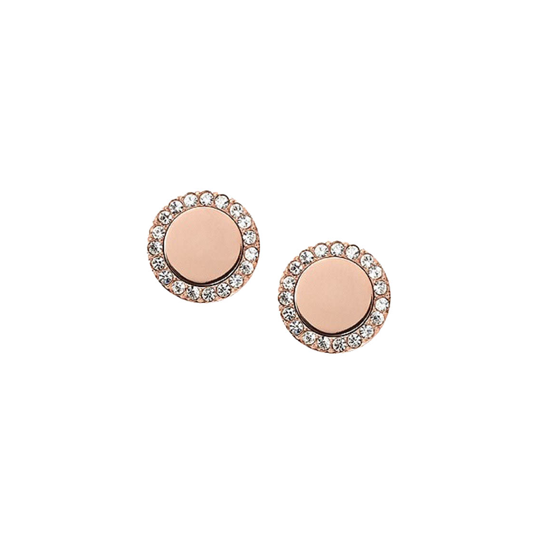 Fossil Glitz Metal Rose Gold-Tone Studs - Medaid International