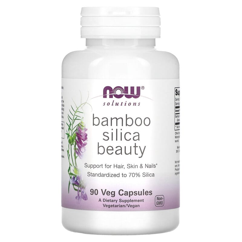 NOW Foods, Solutions, Bamboo Silica Beauty, 760 mg, 90 Veg Capsules - Medaid International