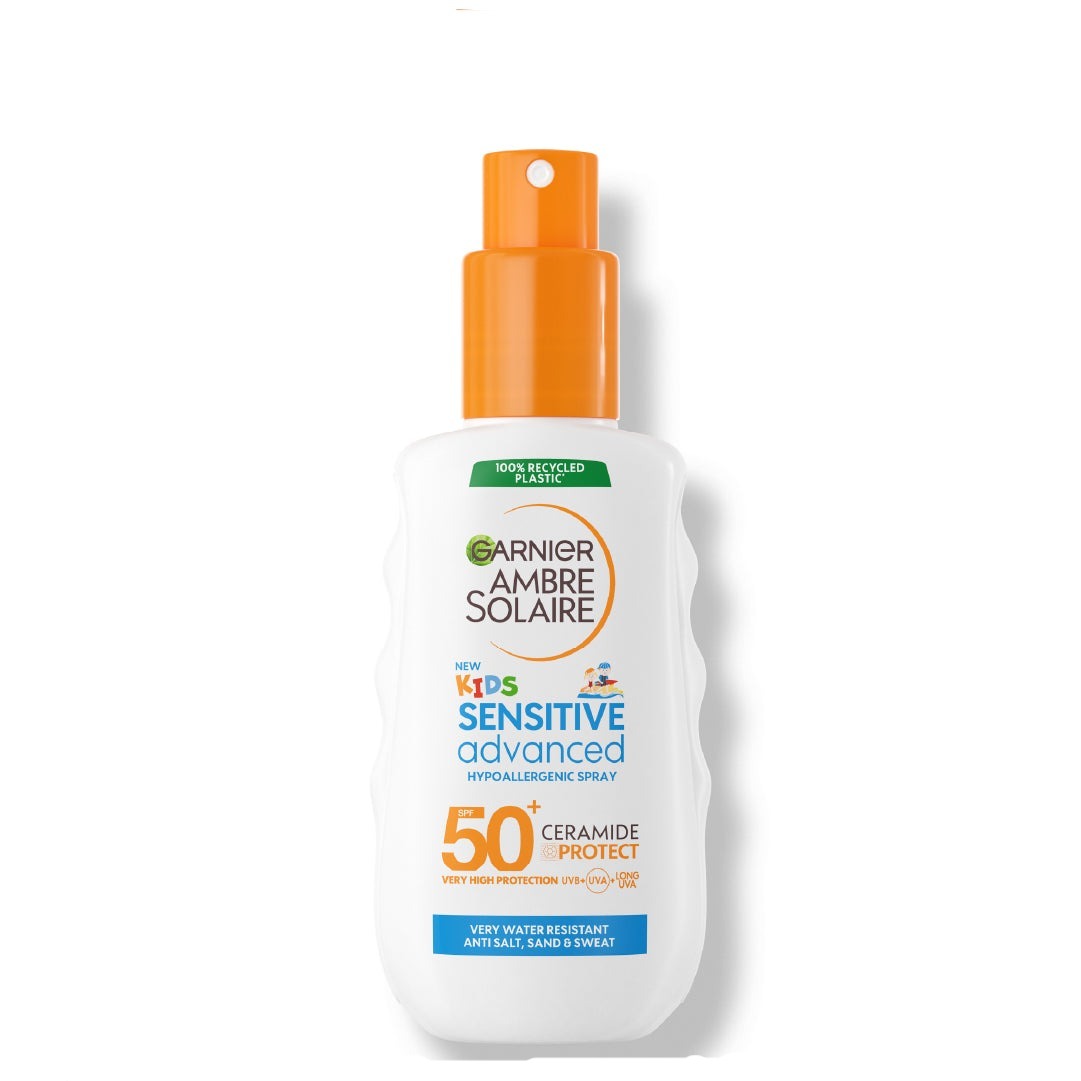 Garnier Ambre Solaire Sensitive Advanced SPF 50+ Ceramide Protect Sunscreen Spray For Kids 150ml - Medaid