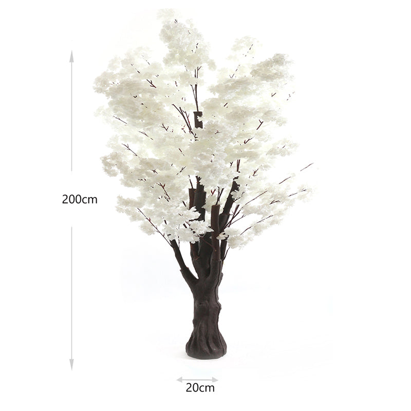 2 M, Artificial White Cherry Blossom Tree for Home Décor, Wedding Event, Party, Restaurant, Indoor, Outdoor - Medaid International