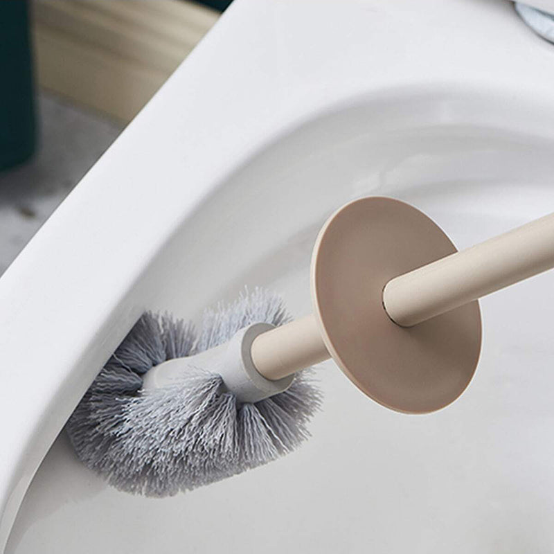 2-Pieces Multifunctional Wall Mounted Toilet Cleaning Brush with Self-Adhesive Acrylic Holder and Caddy, Space Saving Bathroom Accessorie - Medaid