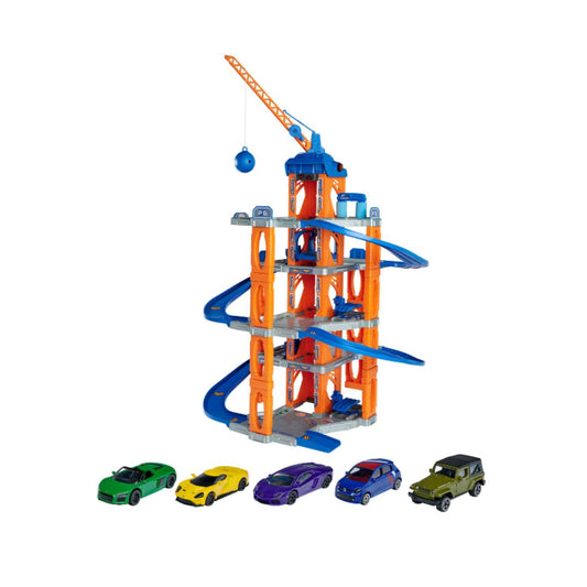 Majorette Garage with Lift and 5 Cars - Medaid International