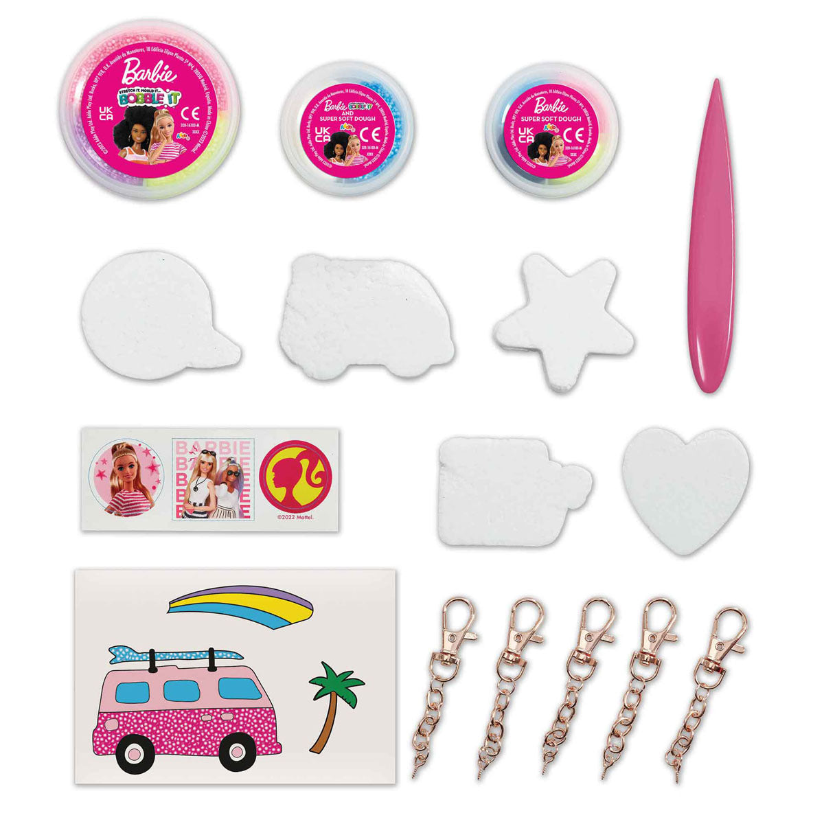 Barbie Bobble It Make Your Own Friendship Keyrings Craft Set - Medaid International