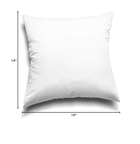 EDOW Throw Pillow Inserts, Set of 2 Lightweight Down Alternative Polyester Pillow, Couch Cushion, Sham Stuffer, Machine Washable. (White, 18x18) - Medaid International