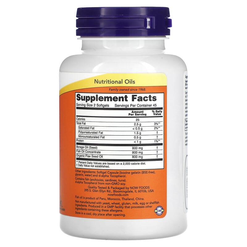 NOW Foods, Super Omega 3-6-9, 1,200 mg, 90 Softgels - Medaid International