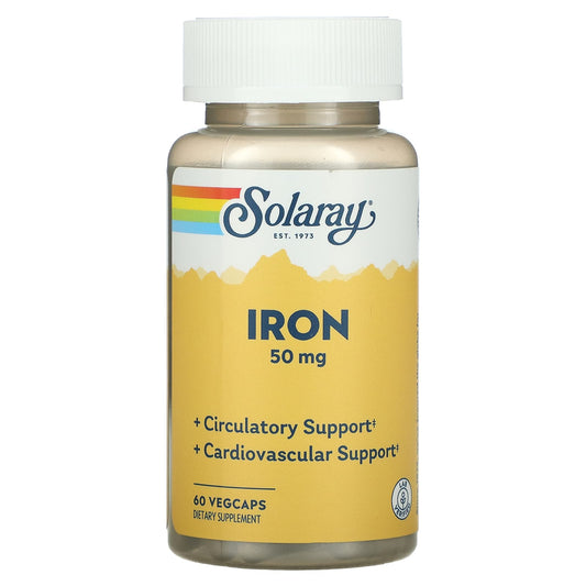 Solaray, Iron, 50 mg, 60 VegCaps - Medaid International
