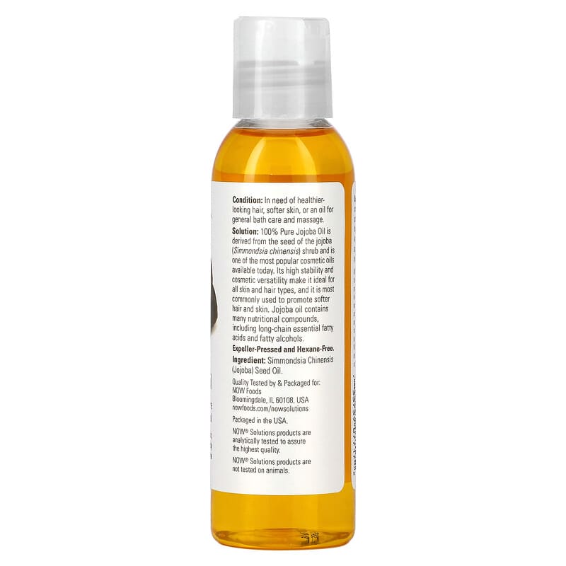 NOW Foods, Solutions, Jojoba Oil, 4 fl oz (118 ml) - Medaid International