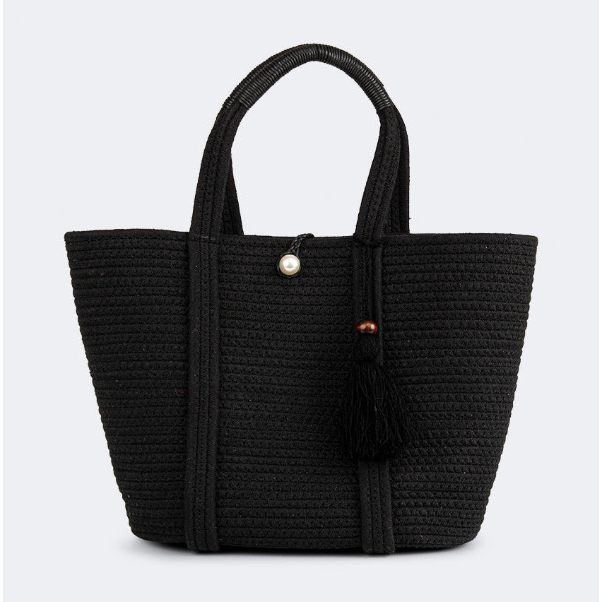 Oil And Gaz Chic Women Beach Bag Black - Medaid International