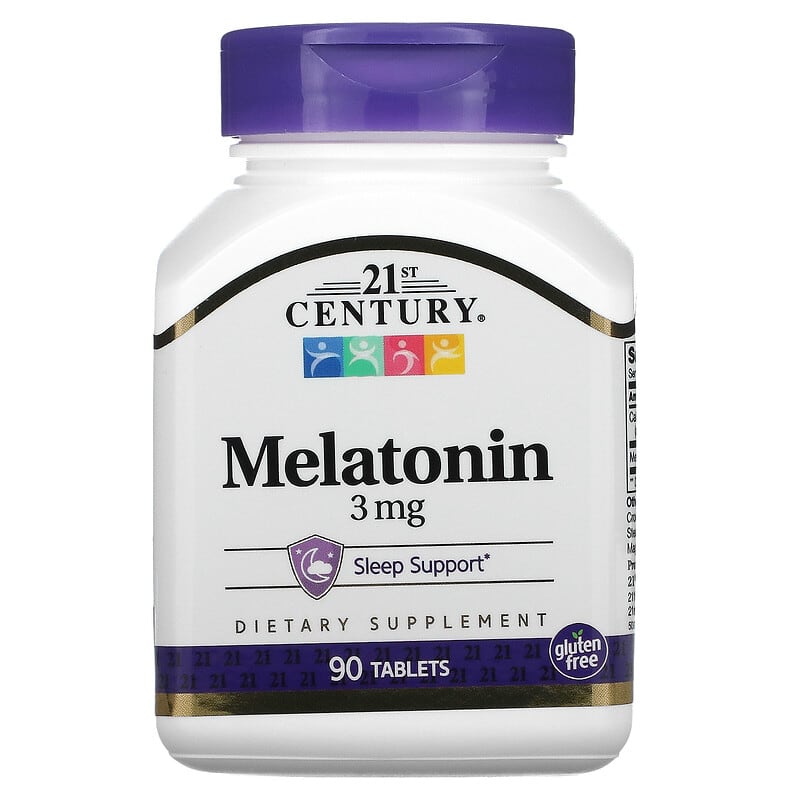 21st Century, Melatonin, 3 mg, 90 Tablets - Medaid International