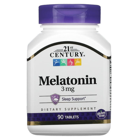 21st Century, Melatonin, 3 mg, 90 Tablets - Medaid International