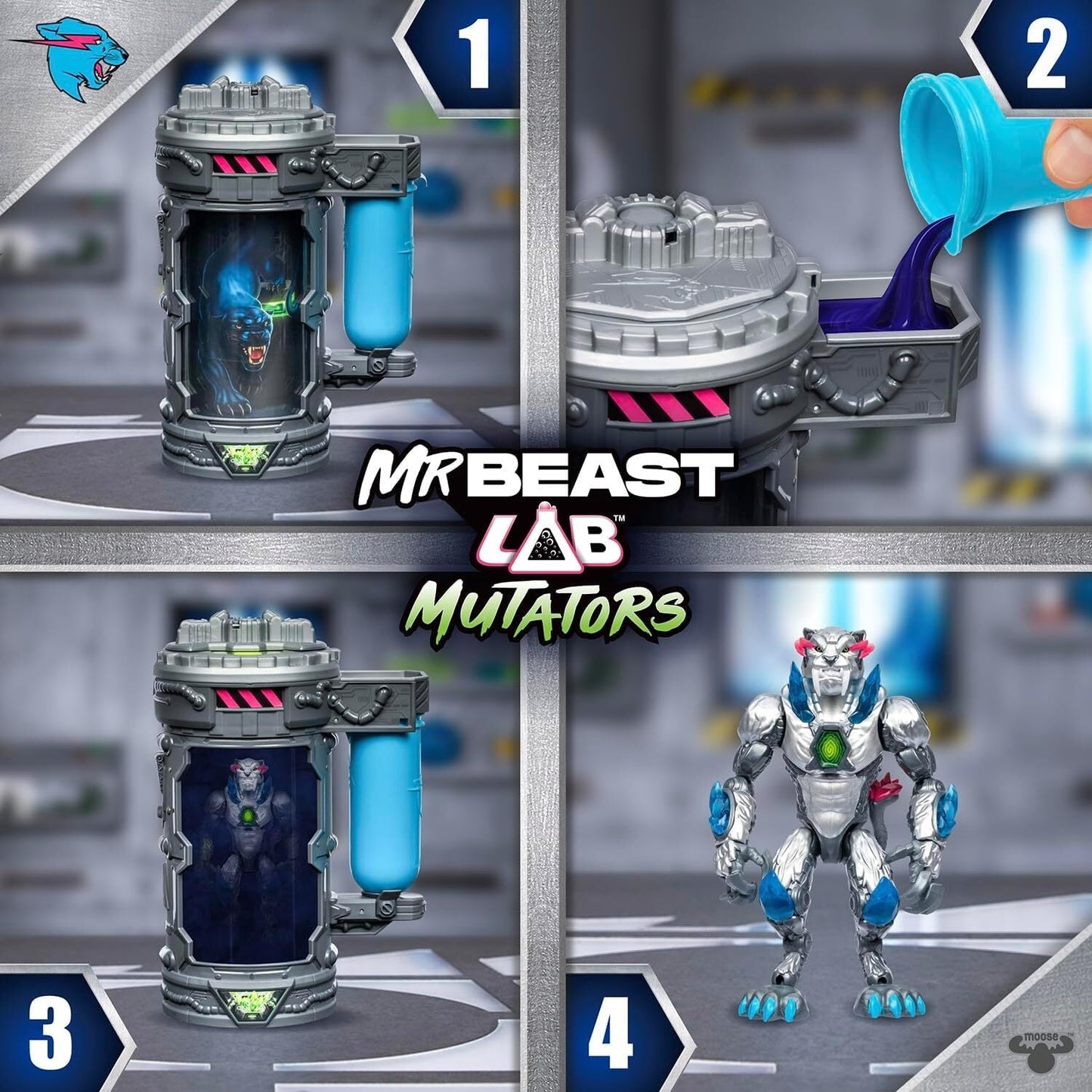 MRBEAST LAB MUTATORS MUTATION CHAMBER METALLIC PANTHER By Moose Toys - Medaid International