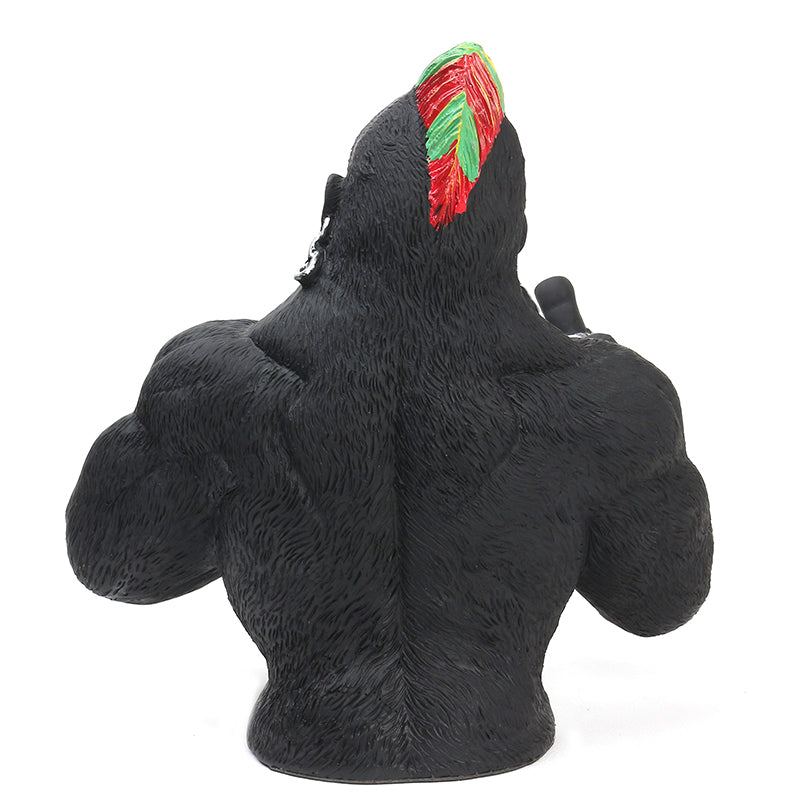 25 CM Resin Angry Gorilla Sculpture Figurines Display Art Statue for Living Room Tabletop Home Decoration Black - Medaid International