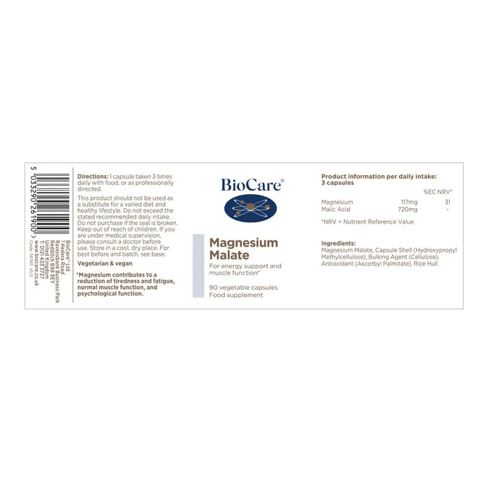 BioCare - Magnesium Malate 90 Capsules - Medaid International