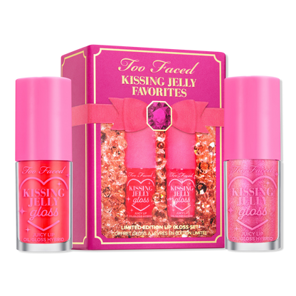 Too Faced Kissing Jelly Lip Oil Gloss: Perfect Pair Set (sour watermelon +bubblegum) - Medaid International